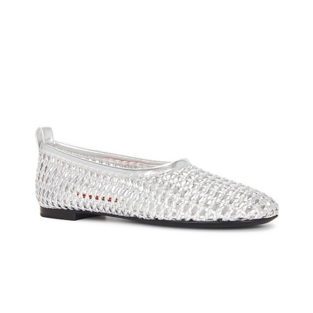 Silver Woven Flats